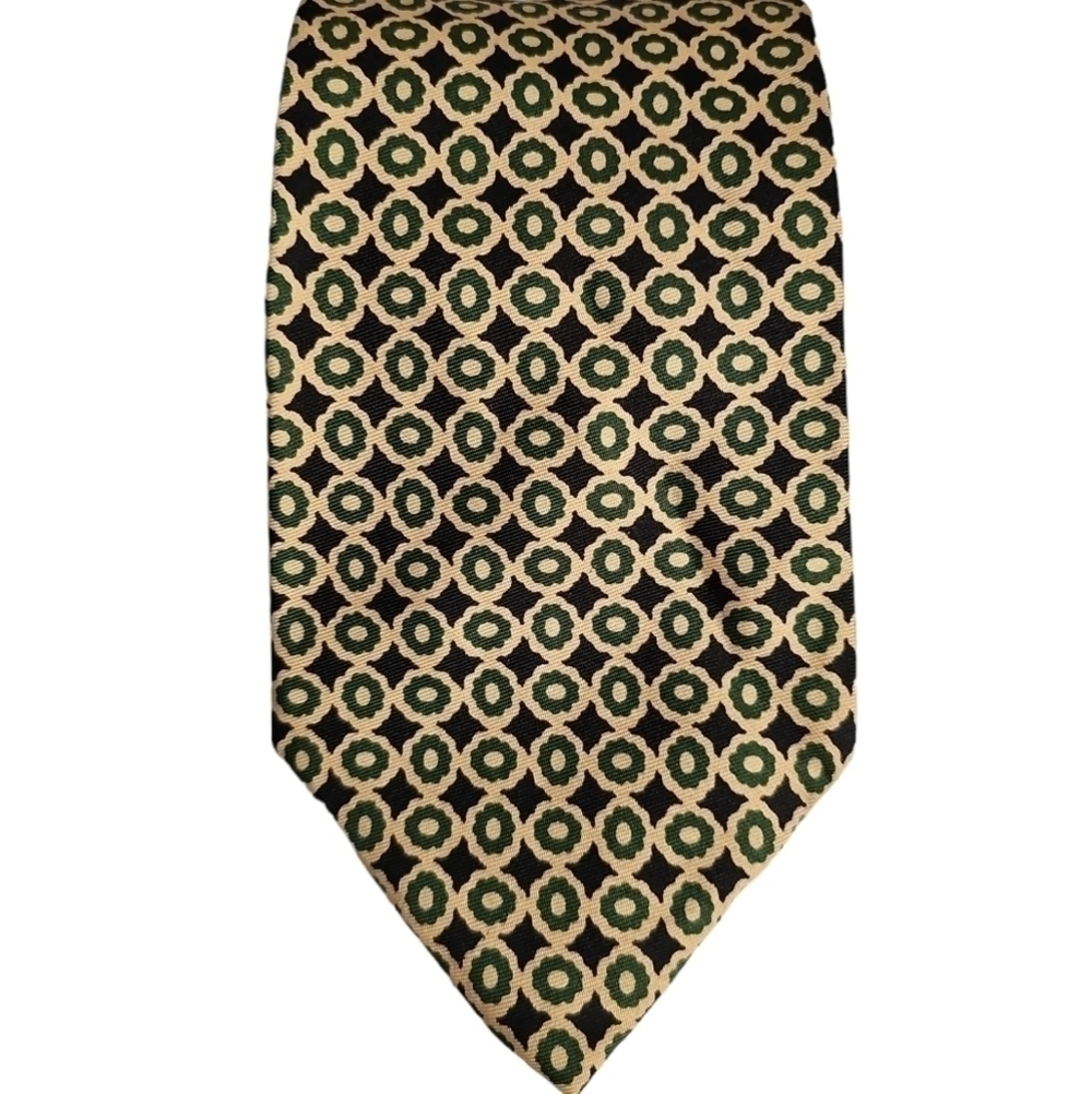 J.Crew 100%silk flower print green, yellow and purple tie
